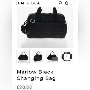 Jem and Bea Diaper Changing Bag, Black (resembles Marlow)